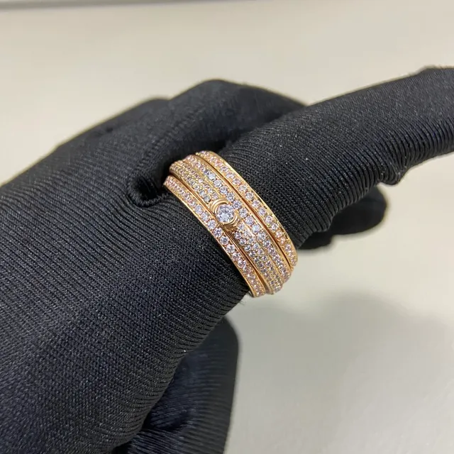 Silver-Tone and Gold-Tone Pavé-Set Stackable Multi-Band Rings 4