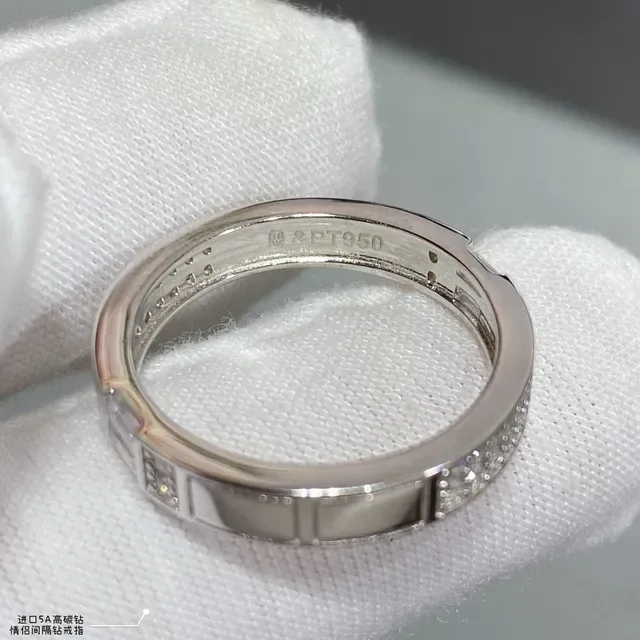 Silver-Tone Channel-Set Baguette and Round Stone Stackable Rings 3