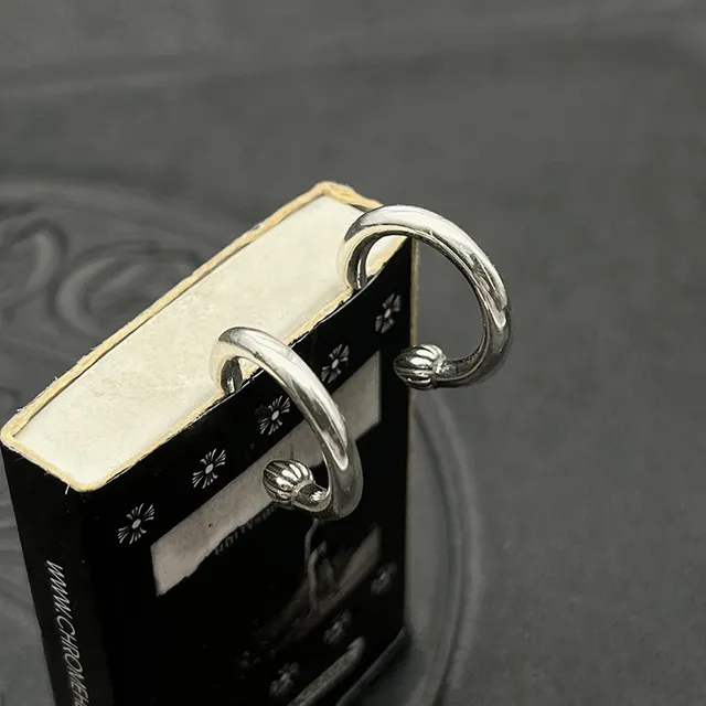 Silver-Toned Textured End Hoop Earrings 4