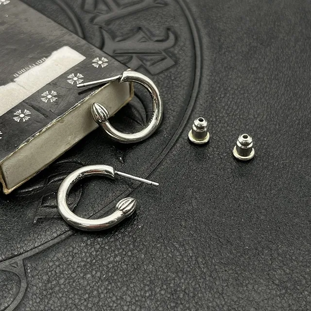 Silver-Toned Textured End Hoop Earrings 5