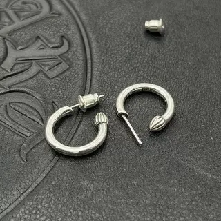 Silver-Toned Textured End Hoop Earrings 9