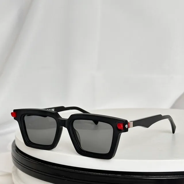 Speckled Black Acetate Geometric Rectangular Optical Glasses 8