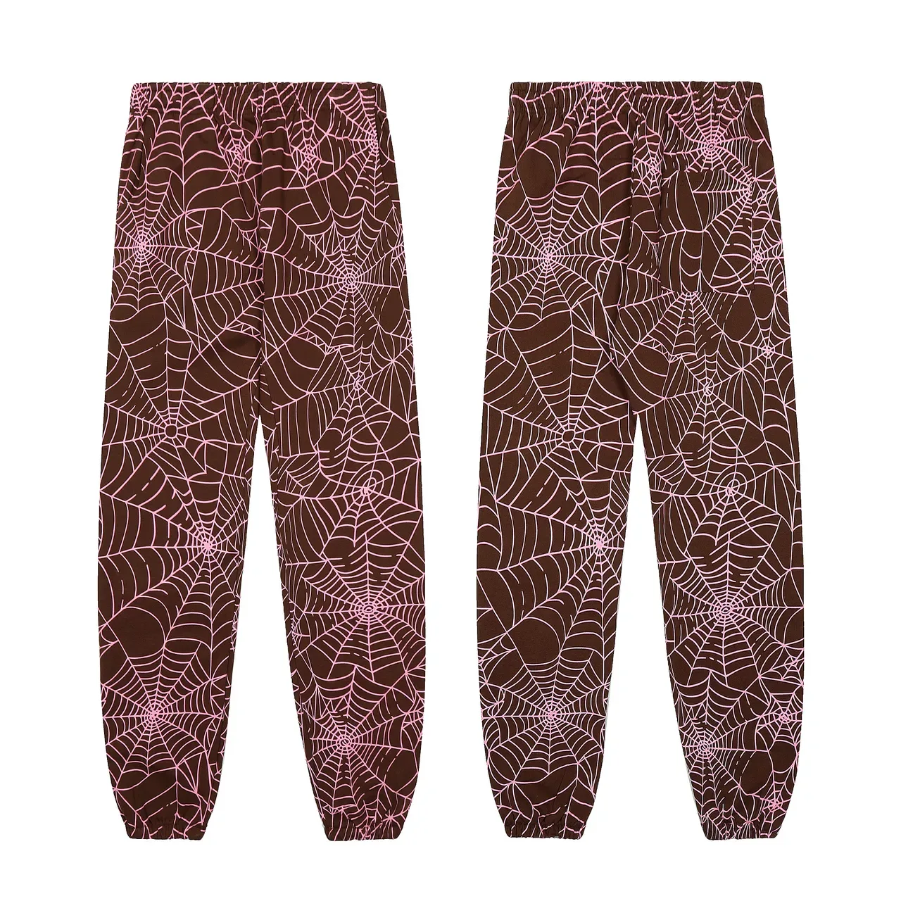 Spiderweb Print ब्राउन पिंक और ब्लैक व्हाइट मैचिंग ट्रैकसूट 8