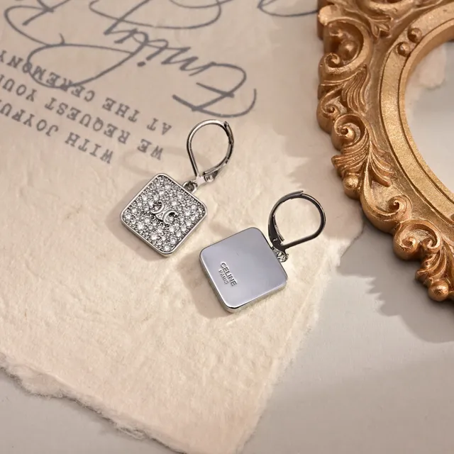 Square Pavé-Set Monogram Pendant Necklace 4