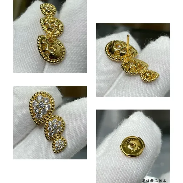 Three-Tier Teardrop Pavé Gold-Tone Earrings 2