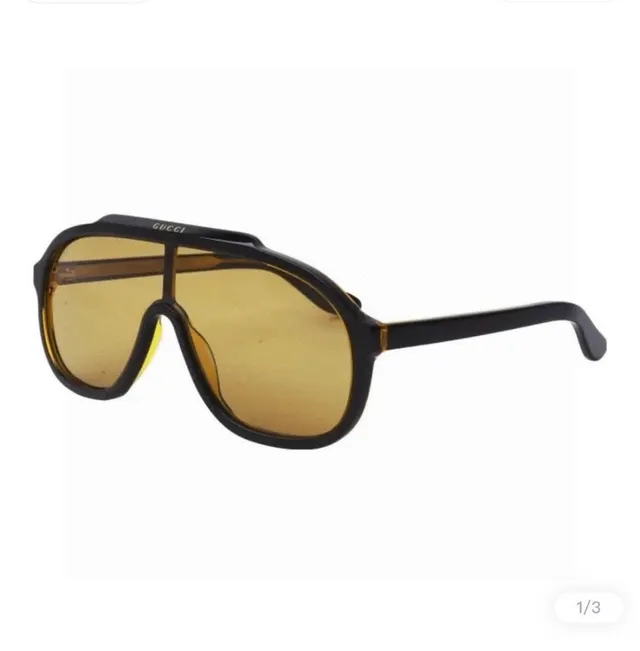 Lunettes de soleil oversized en acétate avec lentille tortue marron, gradient noir et jaune 2