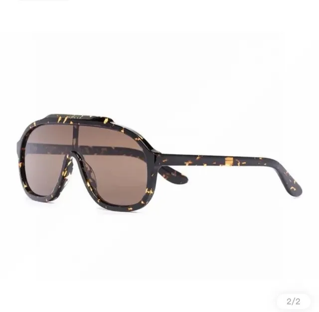 Lunettes de soleil oversized en acétate avec lentille tortue marron, gradient noir et jaune 3