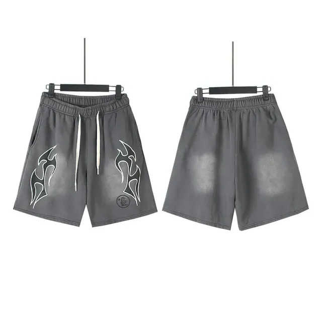 Tribal Flame Graphic Drawstring Shorts 15