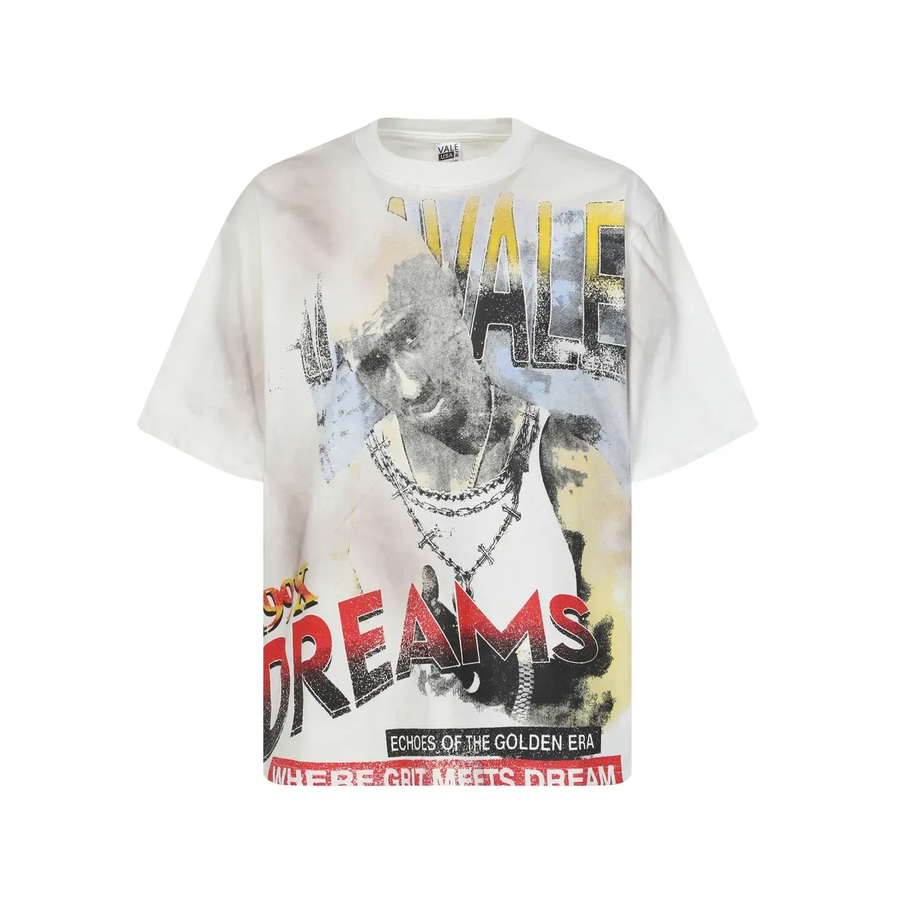 Vale Oversized Distressed Graphic Portrait T-Shirt 3