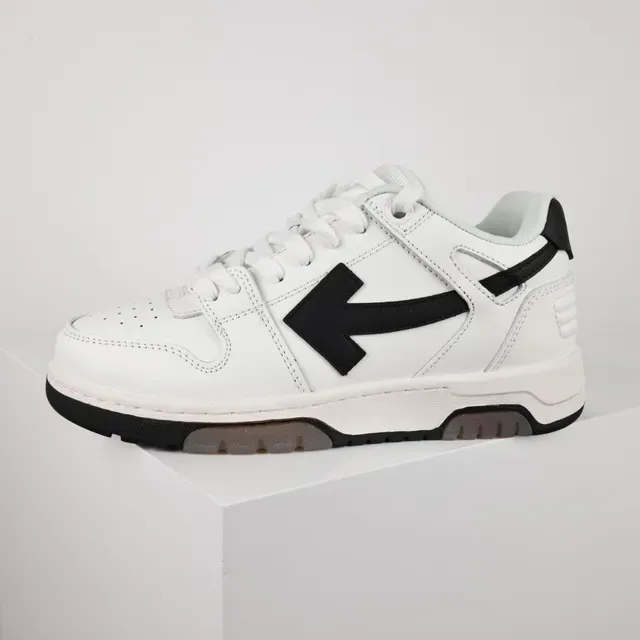 White and Black Arrow Logo Lifestyle Sneaker 9