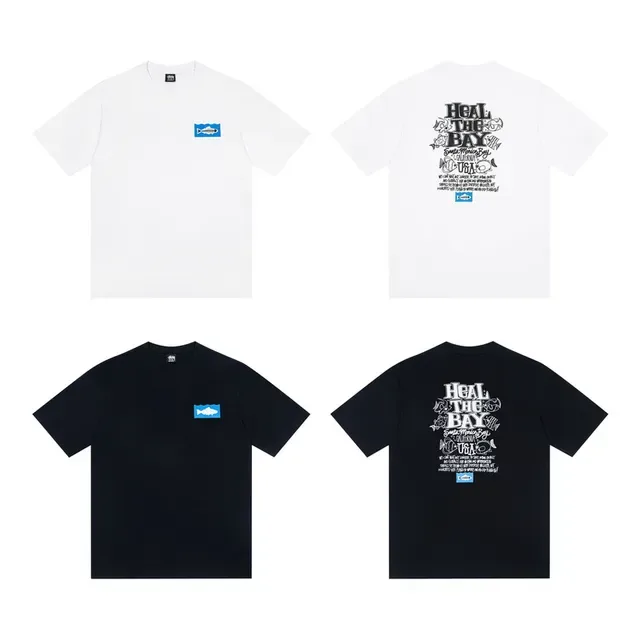 White and Black Graphic Print Crew Neck Short Sleeve T-Shirt 2