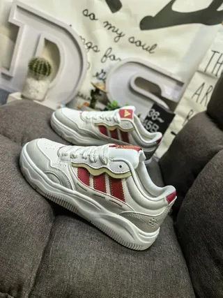 White and Purple Three-Stripe Lifestyle Sneakers 17