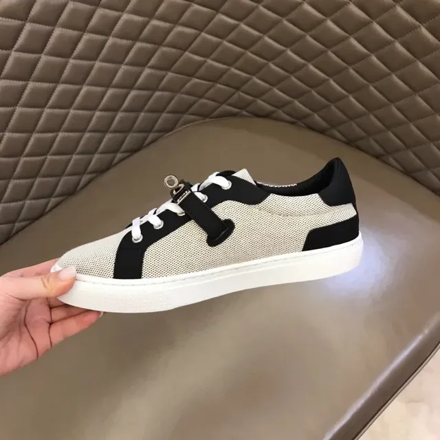 White Black Mesh Upper Synthetic Strap Sneakers 3