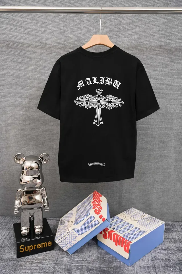 White Black Oversized Fit Minimal Chest Graphic T-Shirt 2