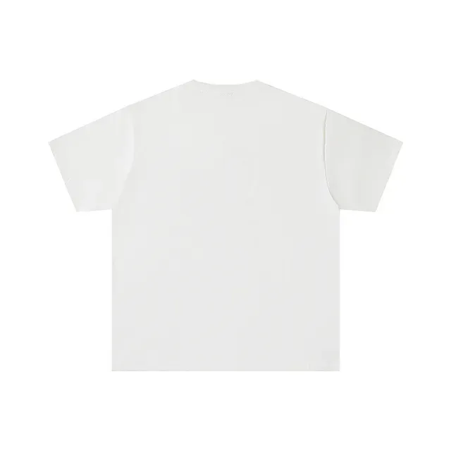 T-shirt graphique col rond blanc et bleu 3