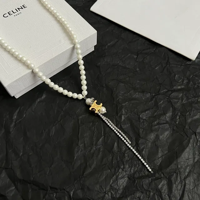 Collier à pendentif perle en or blanc 6