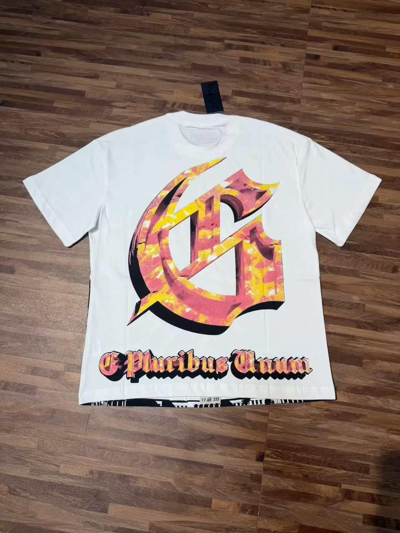 White Graphic-Print Oversized Double-Sided T-Shirt 3