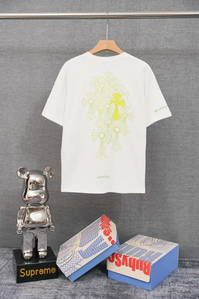 White Green Crew Neck Relaxed Fit T-Shirt 3