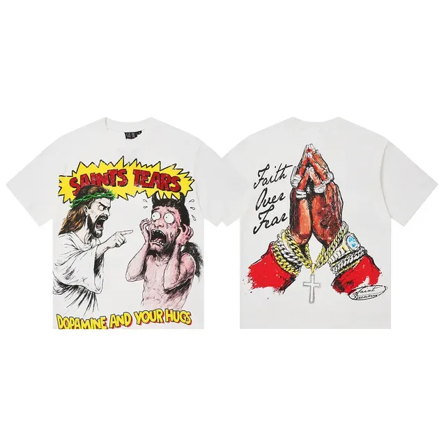 White Oversized Double-Sided Graphic Print T-Shirt 2