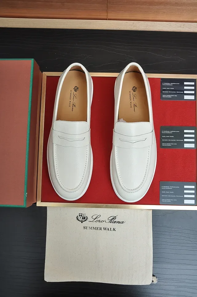 White Pebbled Leather Platform Loafer 5