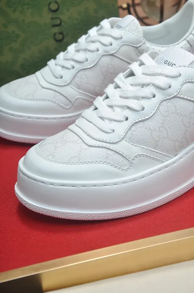 White Platform Sole Perforated Heel Tab Sneakers 8