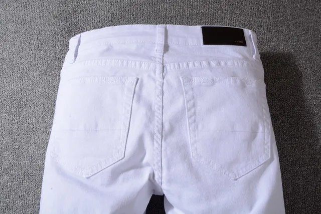 White Slim-Fit Denim Jeans 14