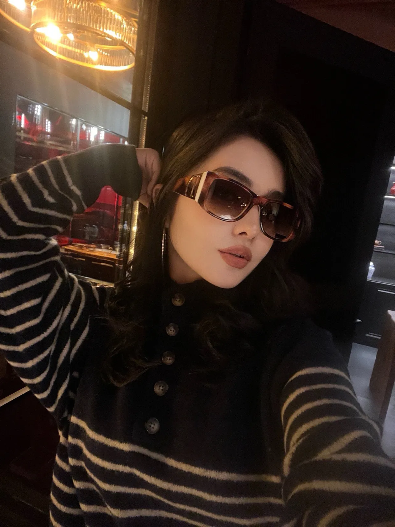 Gentle Monster Brown Beige Oversized Rectangular Acetate Frame Sunglasses 9