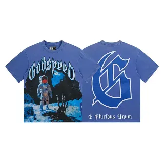 Godspeed Astronaut Graphic Print Blue T-Shirt