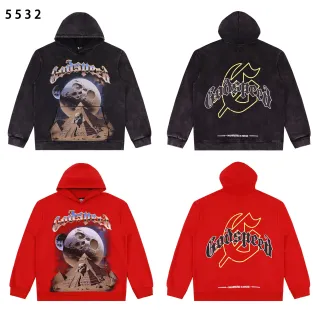 Godspeed Distressed Acid-Wash Graphic Hoodie