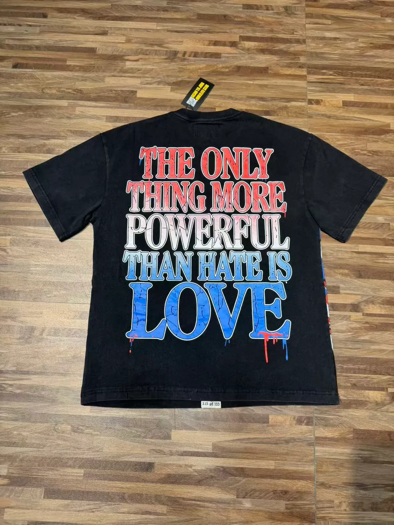 Camiseta Godspeed estampado gráfico desgastado americana 3