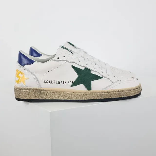 Golden Goose Ball Star সাদা সবুজ স্টার নীল হিল লাইফস্টাইল স্নিকার্স 3