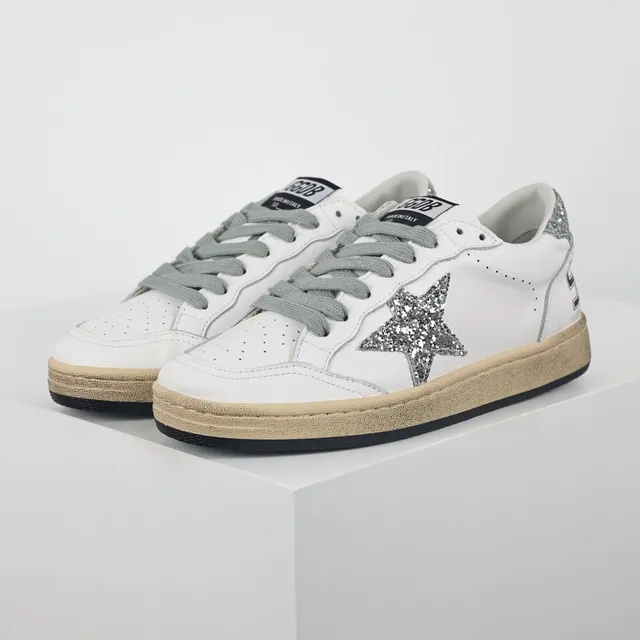 Golden Goose Super-Star حذاء أسلوب حياة نجم لامع أبيض 2