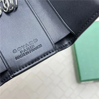 Goyard Keyholder Wallet Bleu Blanc Tri-Fold Couture Contrastante Portefeuille Court 2