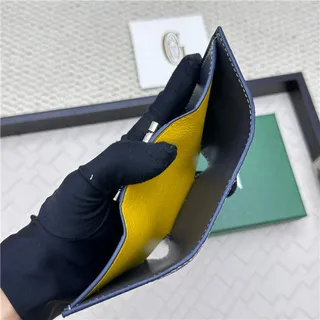 Goyard Keyholder Wallet Bleu Blanc Tri-Fold Couture Contrastante Portefeuille Court 15
