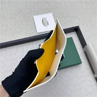 Goyard Keyholder Wallet Bleu Blanc Tri-Fold Couture Contrastante Portefeuille Court 21