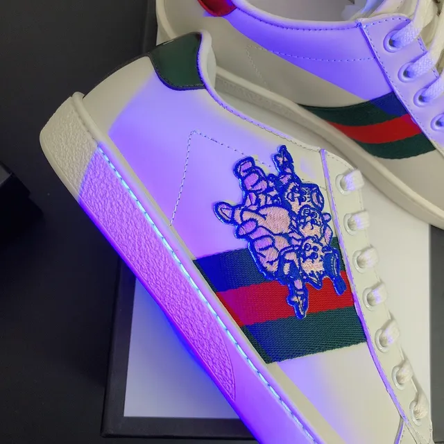 Gucci Ace Embroidered Web Stripe White Lifestyle Sneakers 6