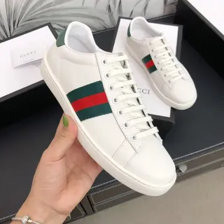 Gucci Ace 白绿红 Web Stripe 生活运动鞋