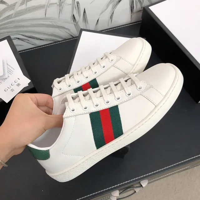 Gucci Ace White Green Red Web Stripe Lifestyle Sneakers 5