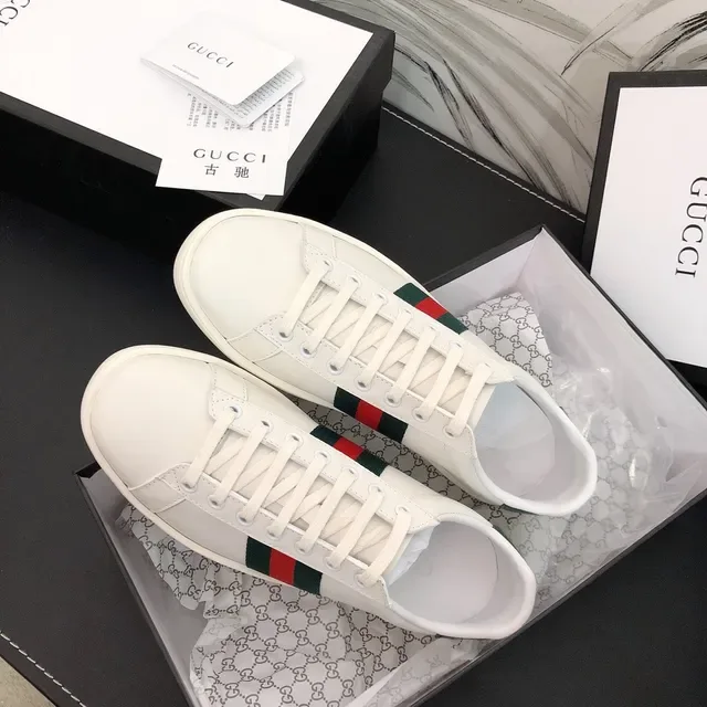 Gucci Ace White Green Red Web Stripe Lifestyle Sneakers 6
