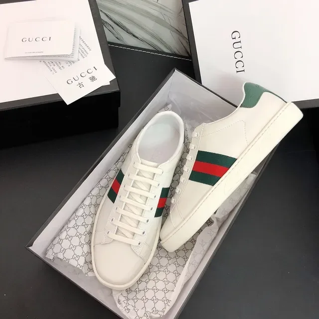 Gucci Ace White Green Red Web Stripe Lifestyle Sneakers 8