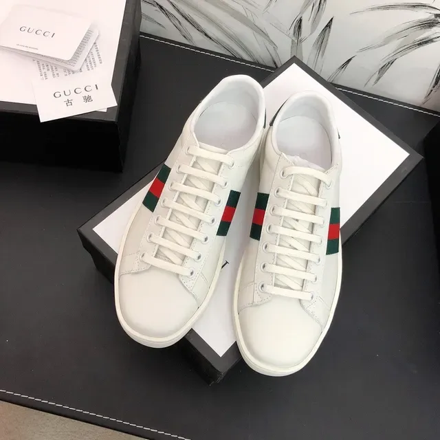Gucci Ace White Green Red Web Stripe Lifestyle Sneakers 9