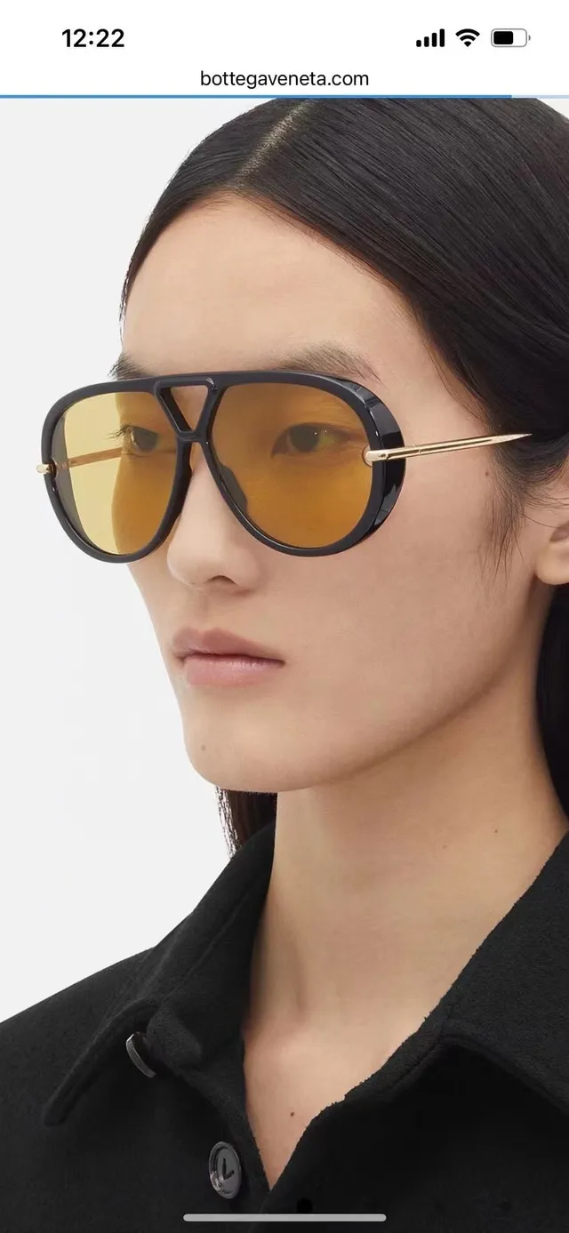 Gucci Aviator Oversized Brown Acetate Amber Lens Sunglasses 3