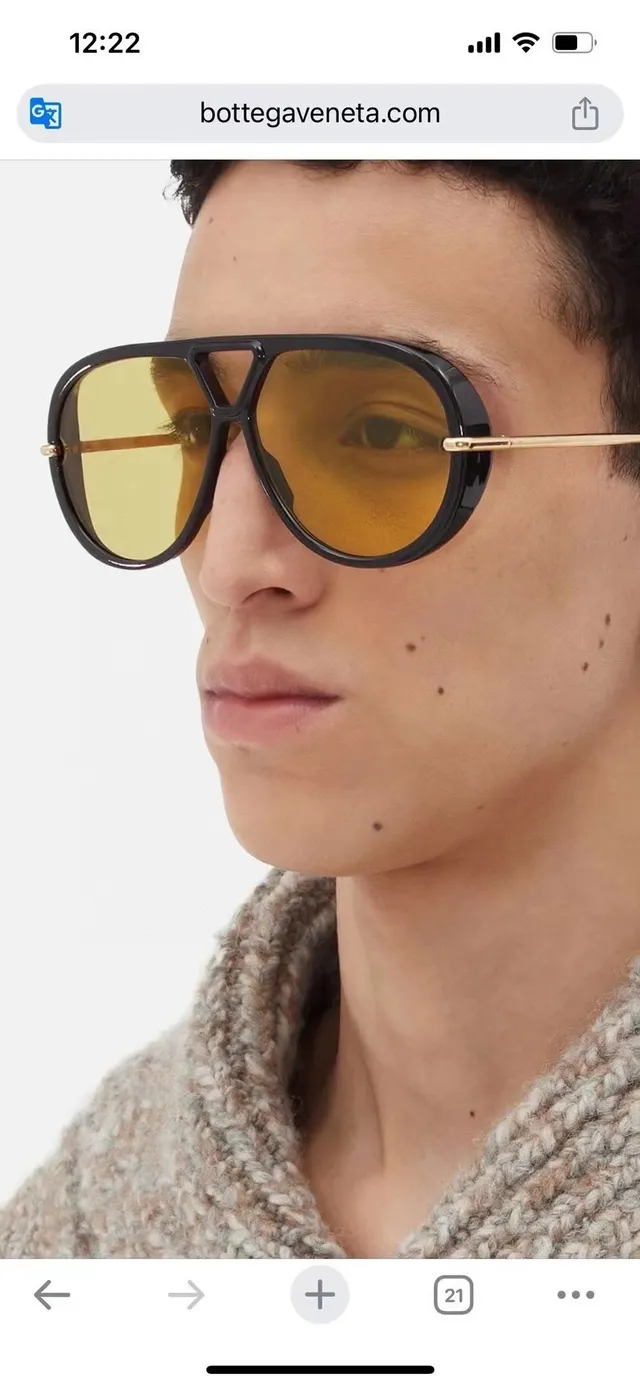 Gucci Aviator Oversized Brown Acetate Amber Lens Sunglasses 9