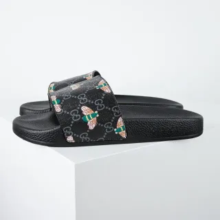 Gucci 蜜蜂印花 GG 花押 拖鞋