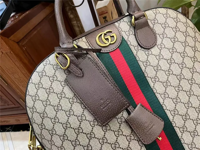 Gucci বেইজ ব্রাউন GG Monogram Canvas Web Stripe Accent Boston Bag 7