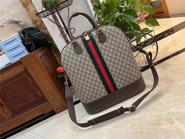 Gucci বেইজ ব্রাউন GG Monogram Canvas Web Stripe Accent Boston Bag 8