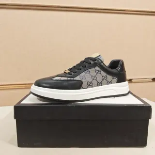 Gucci Black Beige GG Monogram Canvas Leather Overlays Lifestyle Sneakers — Gucci Lifestyle Sneakers photo from the Yupoo catalog
