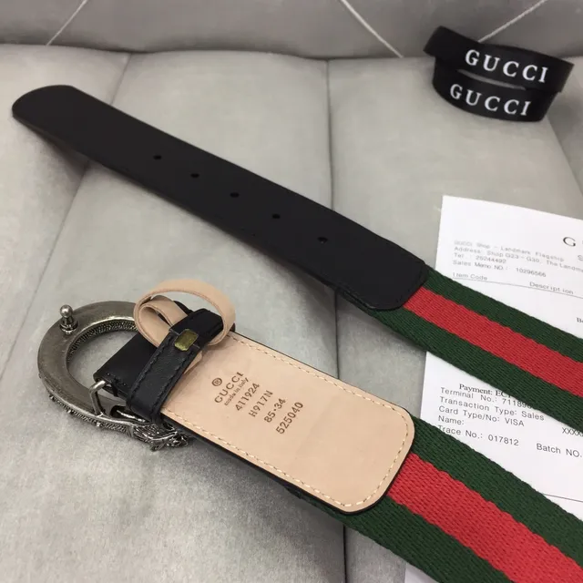 Gucci Dionysus Web Stripe Leather Belt 7