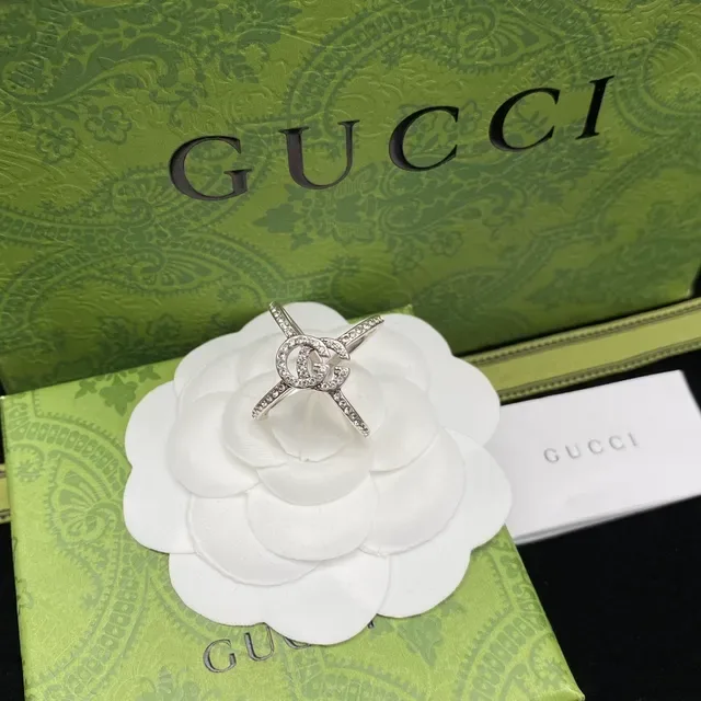 Gucci Double G Pavé Two-Tone Earrings 2