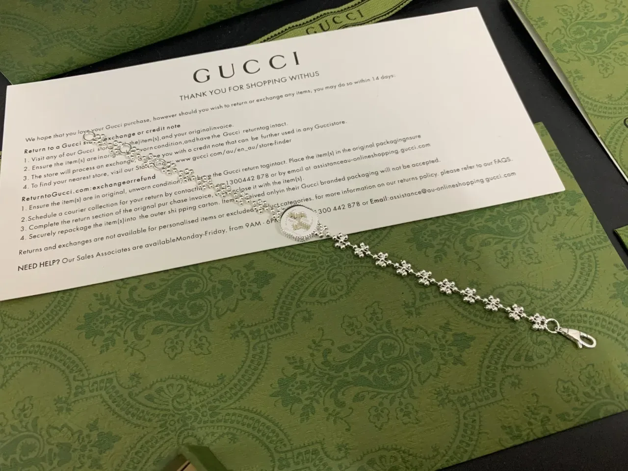 Gucci Floral-Link Silver Medallion Bracelet 8